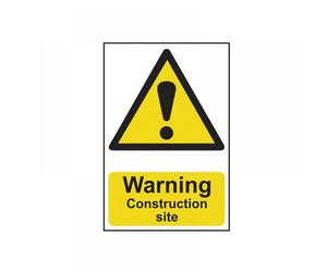 Scan 0958 Warning Construction Site - Pvc Sign 200 X 300Mm