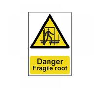 Scan 1104 Danger Fragile Roof - Pvc Sign 200 X 300Mm