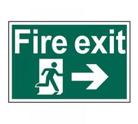 Scan Fire Exit Running Man Arrow Right - PVC 300 x 200mm SCA1504