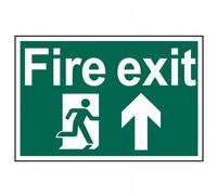 Scan Fire Exit Running Man Arrow Up - PVC 300 x 200mm SCA1505
