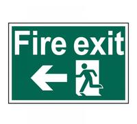Scan Fire Exit Running Man Sign Arrow Left 300mm 200mm Standard