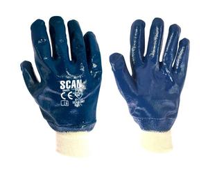 Scan 2301 Nitrile Knitwrist Heavy-Duty Gloves