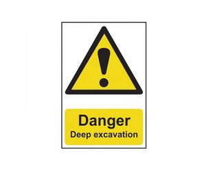 Scan 4103 Danger Deep Excavation - Pvc Sign 400 X 600Mm