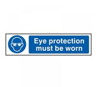 Scan Self-adhesive PVC Sign SCA5001 - Eye Protection Must Be Worn - 200 x 50 mm
