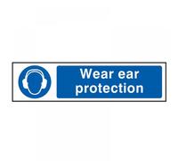Scan 5016 Wear Ear Protection - Pvc Sign 200 X 50Mm