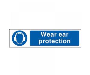 Scan 5016 Wear Ear Protection - Pvc Sign 200 X 50Mm