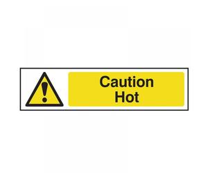 Scan 5115 Caution Hot - Pvc Sign 200 X 50Mm