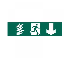 Scan 5203 Running Man Arrow Down - Pvc Sign 200 X 50Mm