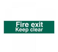 Scan Fire Exit Keep Clear Sign 200mm 50mm Standard