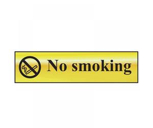 Scan 6000 No Smoking - Polished Brass Effect 200 X 50Mm