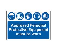 Scan Approved Ppe Must Be Worn - Pvc Sign 600 X 400mm Scan Multicolor