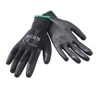 Scan Black Gloves Pu Coated Dipped 5 Pairs Work Gloves Scaglopu Xms24Glove5