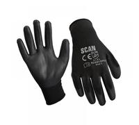 Scan Black Pu Coated Gloves - Xl (Size 10) (240 Pairs)