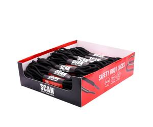 Scan Boot Laces 150cm - 20 Pairs | 150cm Heavy-Duty Polyester, High Density, Strong, Durable, Long-Lasting, Fits All Scan Safety Boots
