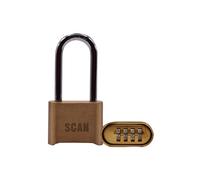Scan Brass Combination Padlock Scan Multicolor