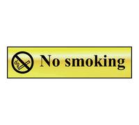 Scan 6000 No Smoking - Polished Brass Effect 200 X 50Mm