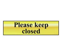 Scan 6019 Please Keep Closed - Polished Brass Effect 200 X 50Mm