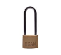 Scan Brass Padlock 40mm Long Shackle