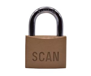 Scan Brass Padlock 50mm Anti Cut And Saw Resistant 3 keys SCAPLB50