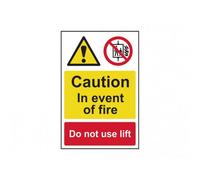Scan Caution Event Of Fire Do Not Use Lift - Pvc Sign 200 X 300mm Multi Colour (200 X 300mm)
