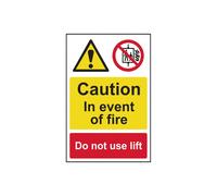 Scan Caution Event Of Fire Do Not Use Lift - Pvc Sign 200 X 300mm Scan Multicolor