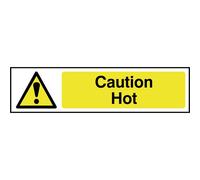 Scan 5115 Caution Hot - Pvc Sign 200 X 50Mm