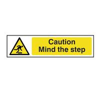 Scan Caution Mind The Step - Pvc Sign 200 X 50mm Scan Multicolor
