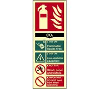 Scan 1592 Fire Extinguisher Composite Co2 - Photoluminescent 75 X 200Mm