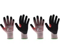 Scan Cut Resistant Level F Gloves, Nitrile Palm, Enhanced Grip, Conforms to EN 407 and EN 388, Size L (Pack of 2)
