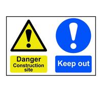 Scan Danger Construction Site Keep Out - Pvc Sign 600 X 400mm Scan Multicolor