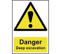Scan Danger Deep Excavation Sign 400mm 600mm Standard