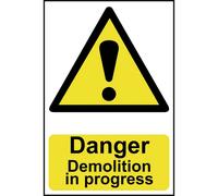 Scan 4106 Danger Demolition In Progress - Pvc Sign 400 X 600Mm