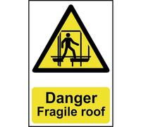 Scan 1104 Danger Fragile Roof - Pvc Sign 200 X 300Mm