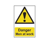 Scan Danger Men At Work - Pvc Sign 200 X 300mm Scan Multicolor