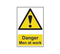 Scan Danger Men At Work - Pvc Sign 400 X 600mm Multi Colour (400 X 600mm)