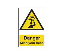 Scan Danger Mind Your Head - Pvc Sign 200 X 300mm Multi Colour (200 X 300mm)