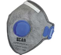 Scan DAC4X-FD-3 Fold Flat Disposable Odour Mask Valved Ffp2 Protection (Pack 3)