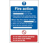 Scan 0165 Fire Action Procedure - Pvc Sign 200 X 300Mm
