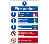 Scan 0178 Fire Action Procedure Style 2 - Pvc Sign 200 X 300Mm