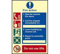 Scan Fire Action Procedure Sign