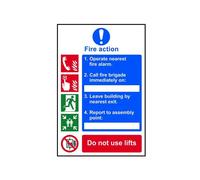 Scan Fire Action Procedure, Style 1 - Pvc Sign 200 X 300mm Scan Multicolor
