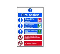 Scan Fire Action Procedure, Style 2 - Pvc Sign 200 X 300mm Multi Colour (200 X 300mm)