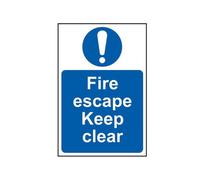 Scan Fire Escape Keep Clear - Pvc Sign 200 X 300mm Multi Colour (200 X 300mm)