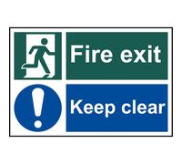 Scan Fire Exit Keep Clear Sign
