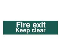Scan Fire Exit Keep Clear Sign 200mm 50mm Standard