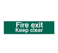 Scan Fire Exit Keep Clear Text Only - Pvc Sign 200 X 50mm Scan Multicolor