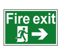 Scan Fire Exit Running Man Arrow Right - Pvc Sign 300 X 200mm Scan Multicolor