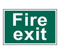 Scan PVC Safety Sign – Fire Exit (Text Only) – Self-Adhesive Semi-Rigid 300 x 200 mm Standard