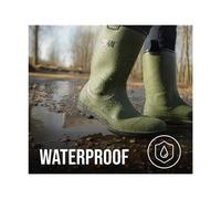 Scan Unisex Fleece Lined Wellington Boot, Green, 4 UK