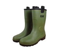 Scan Unisex Fleece Lined Wellingtons Boot, Green, 12 UK